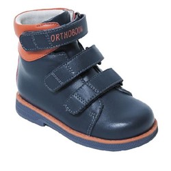 Ортопедические Полуботинки арт.37487-15 ORTHOBOOM синий-оранжевый р.35