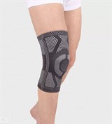 Бандаж на коленный сустав эластичный KS–E03 силикон.кольцо и 2 ребра жесткости XXL (50-56см) Серый - фото 15114