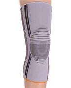 Бандаж на коленный сустав эластичный (силиконовое кольцо) KS–E01 4XL (62-68см) Серый - фото 16414