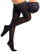 Чулки компрессионные с ажурной резинкой (1 кл. компр.) L, 2 рост, Черный - фото 34711